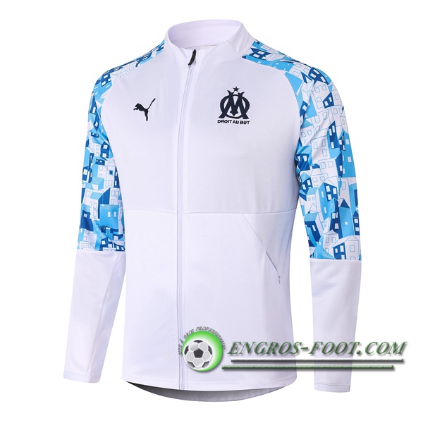 Nouveaux Veste Foot Marseille OM Blanc 2020/2021