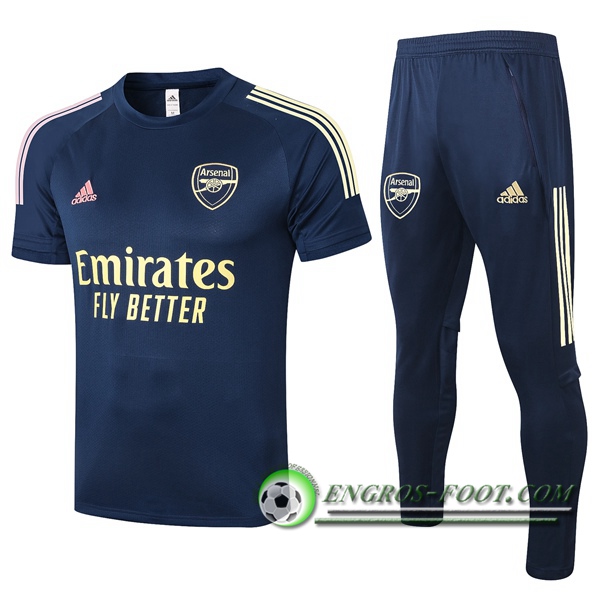 Ensemble Training T-Shirts Arsenal + Pantalon Bleu Royal 2020/2021