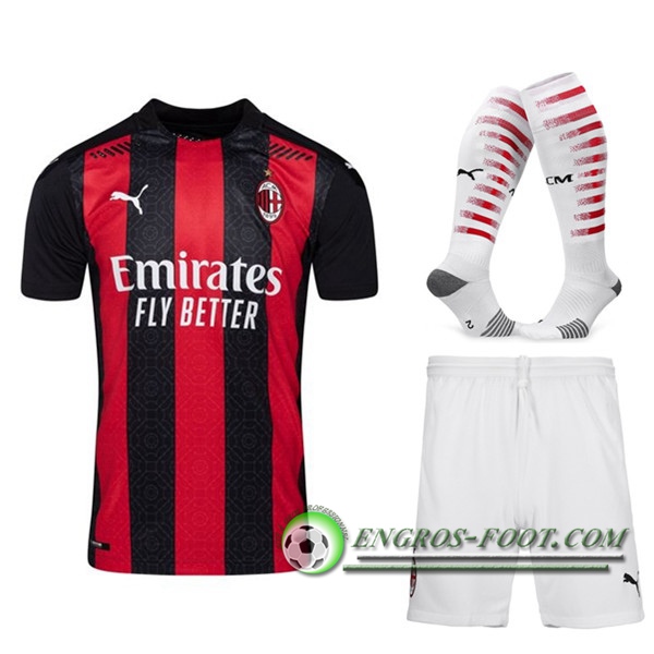 Engros-foot: Jeu Ensemble Maillot Milan AC Domicile (Short+Chaussettes) 2020/21 Thailande