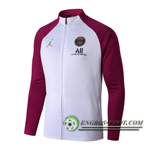 Nouveaux Veste Foot Pairis PSG Blanc 2020/2021