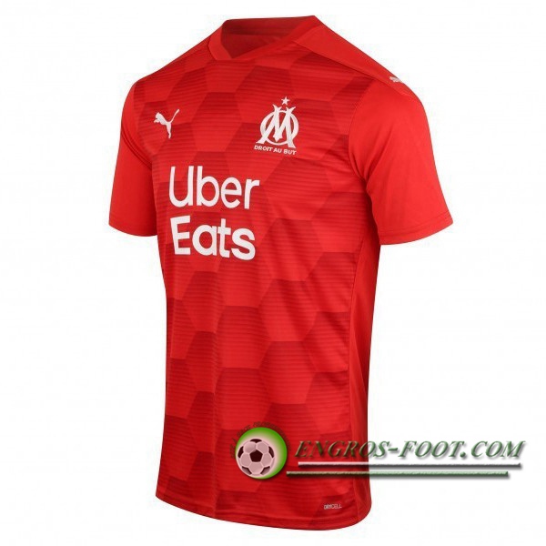 Engros-foot: Jeu Maillot de Foot Marseille OM Gardien de But Rouge 2020/2021 Thailande