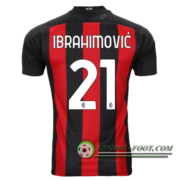 Engros-foot: Jeu Maillot de Foot Milan AC (IBRAHIMOVIC 21) Domicile 2020/2021 Thailande