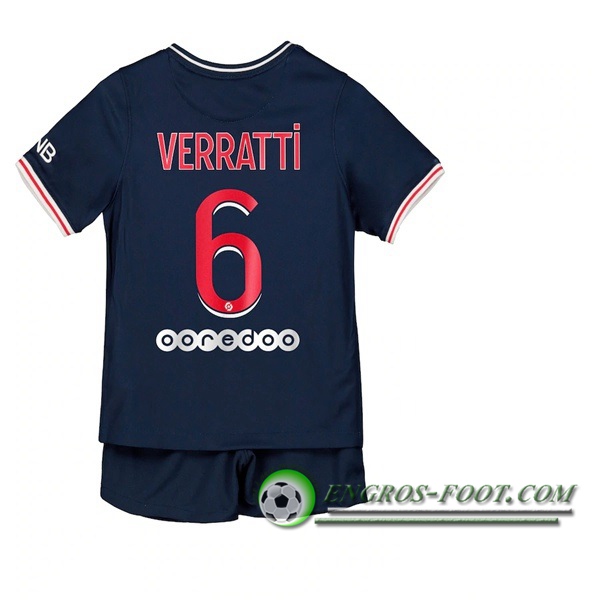 Engros-foot: Maillot Foot PSG (Verratti 6) Enfants Domicile 2020/2021 Thailande