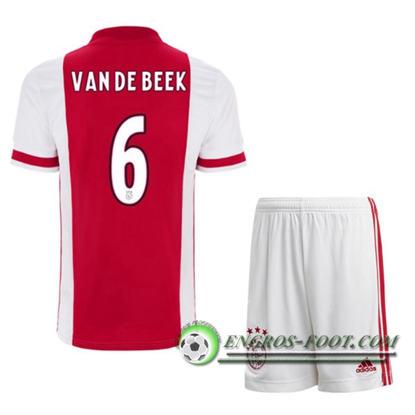 Engros-foot: Maillot Foot AFC Ajax (VANDEBEEK 6) Enfants Domicile 2020/2021 Thailande