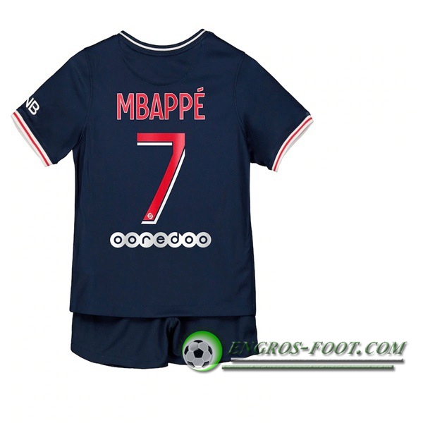 Engros-foot: Maillot Foot PSG (Mbappé 7) Enfants Domicile 2020/2021 Thailande