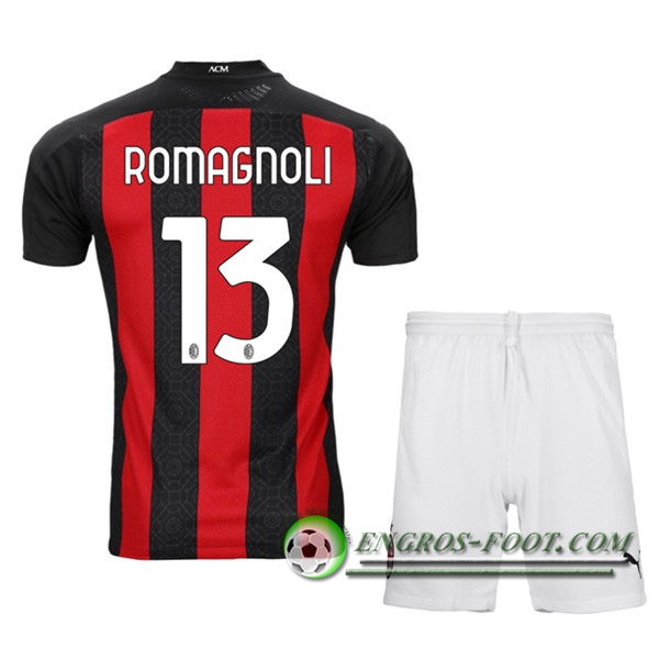 Engros-foot: Maillot Foot Milan AC (ROMAGNOLI 13) Enfants Domicile 2020/2021 Thailande