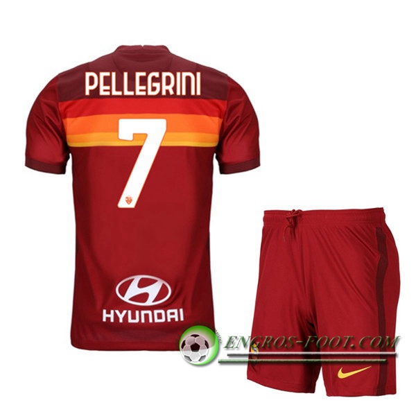 Engros-foot: Maillot Foot AS Roma (PELLEGRINI 7) Enfants Domicile 2020/2021 Thailande