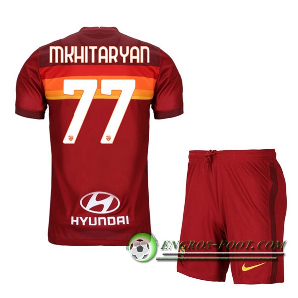 Engros-foot: Maillot Foot AS Roma (MKHITARYAN 77) Enfants Domicile 2020/2021 Thailande