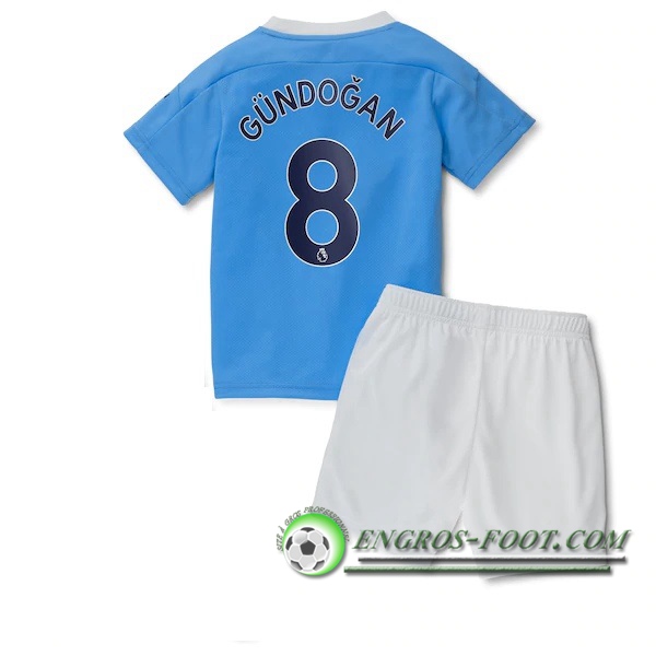 Engros-foot: Maillot Foot Manchester City (Gundogan 8) Enfants Domicile 2020/2021 Thailande