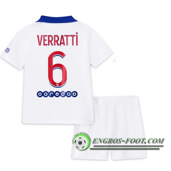 Engros-foot: Maillot Foot PSG (Verratti 6) Enfants Exterieur 2020/2021 Thailande