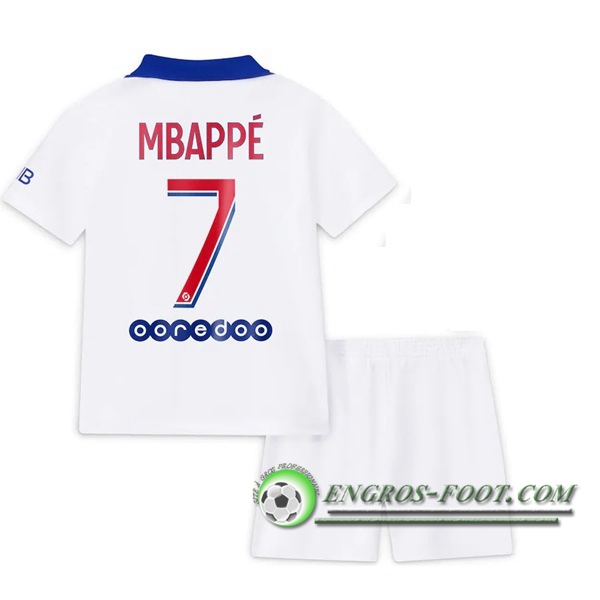 Engros-foot: Maillot Foot PSG (Mbappé 7) Enfants Exterieur 2020/2021 Thailande