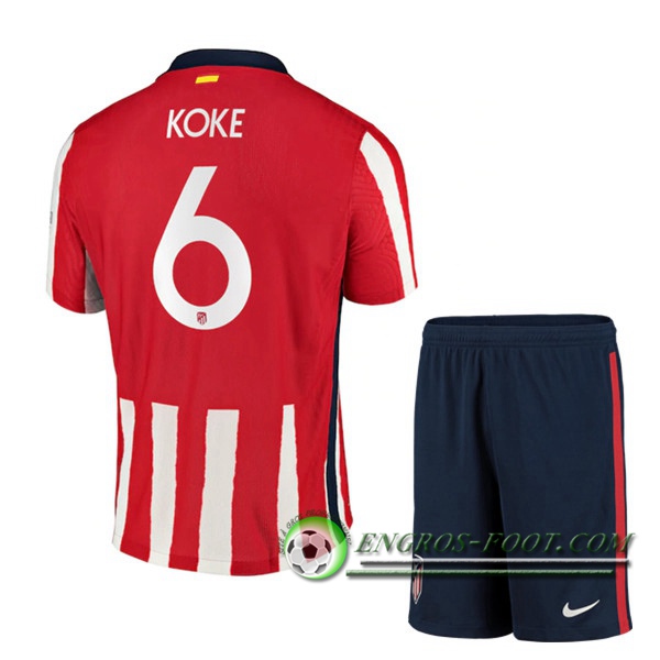 Engros-foot: Maillot Foot Atletico Madrid (Koke 6) Enfants Domicile 2020/2021 Thailande