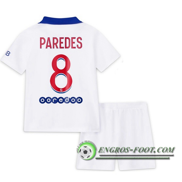 Engros-foot: Maillot Foot PSG (Paredes 8) Enfants Exterieur 2020/2021 Thailande