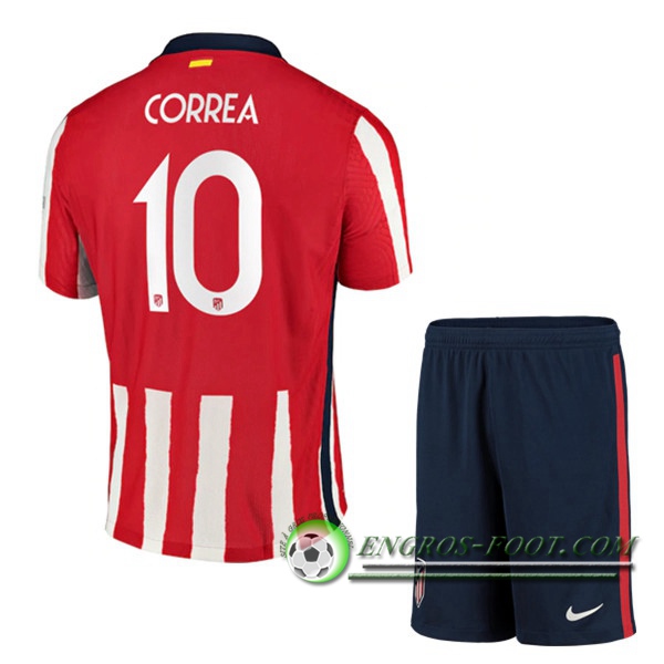 Engros-foot: Maillot Foot Atletico Madrid (Correa 10) Enfants Domicile 2020/2021 Thailande