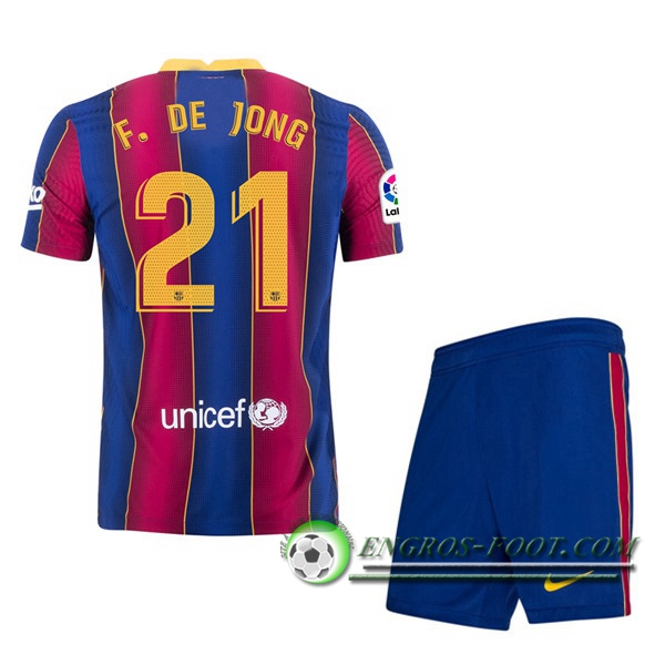 Engros-foot: Maillot Foot FC Barcelone (F.DE JONG 21) Enfants Domicile 2020/2021 Thailande