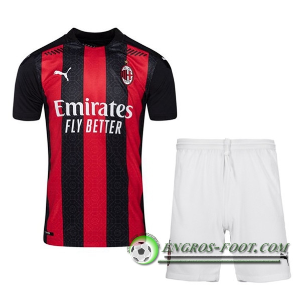 Engros-foot: Jeu Ensemble Maillot Foot Milan AC Domicile + Short 2020/2021 Thailande