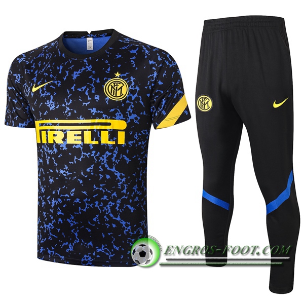 Ensemble Training T-Shirts Inter Milan + Pantalon Bleu 2020/2021