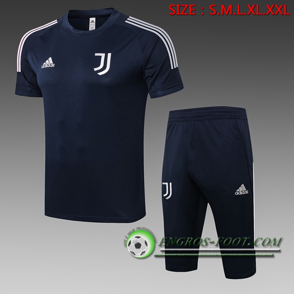 Ensemble Training T-Shirts Juventus + Pantalon 3/4 Bleu 2020/2021