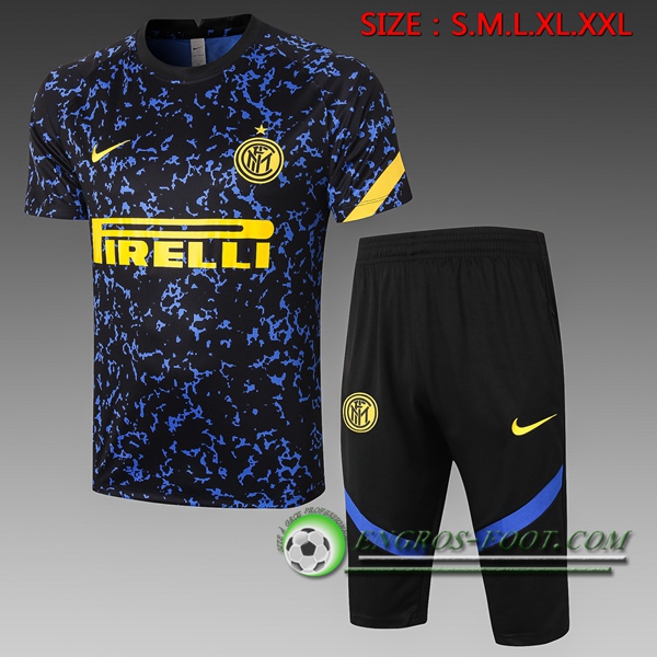 Ensemble Training T-Shirts Inter Milan + Pantalon 3/4 Bleu 2020/2021