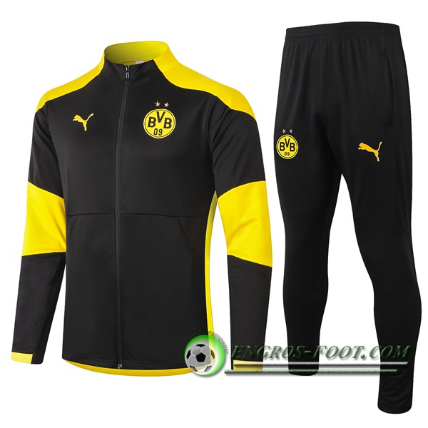 Ensemble Survetement de Foot - Veste Dortmund BVB Noir 2020/2021