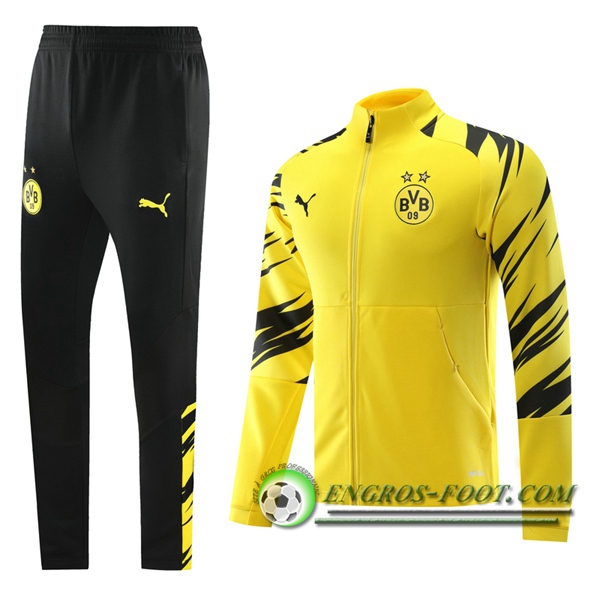 Ensemble Survetement de Foot - Veste Dortmund BVB Jaune 2020/2021