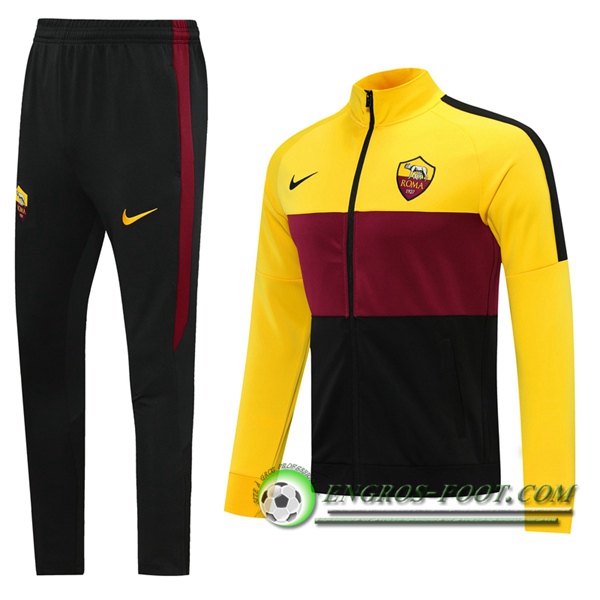 Ensemble Survetement de Foot - Veste AS Roma Jaune 2020/2021