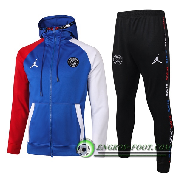 Veste A Capuche Survetement Foot Pairis PSG Jordan Bleu 2020/2021