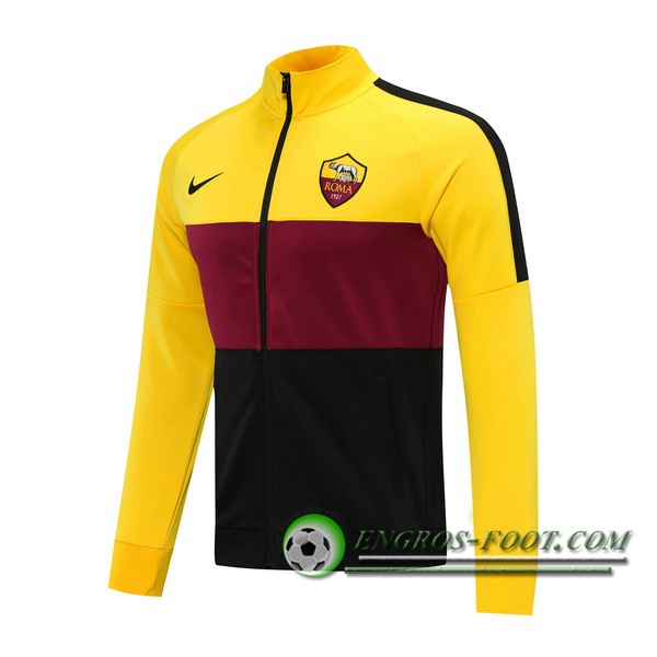 Nouveaux Veste Foot AS Roma Jaune 2020/2021