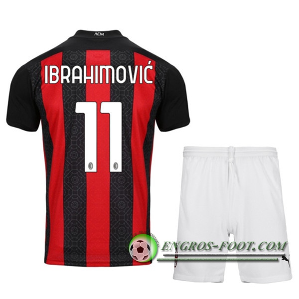 Engros-foot: Maillot de Foot Milan AC (IBRAHIMOVIC 11) Enfants Domicile 2020/2021 Thailande