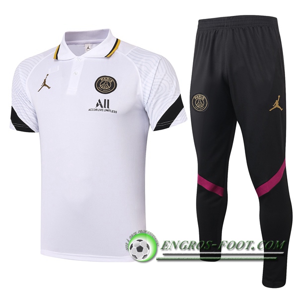 Ensemble Polo Paris PSG + Pantalon Blanc 2020/2021