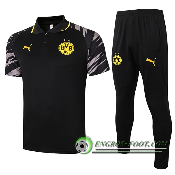 Ensemble Polo Dortmund BVB + Pantalon Noir 2020/2021