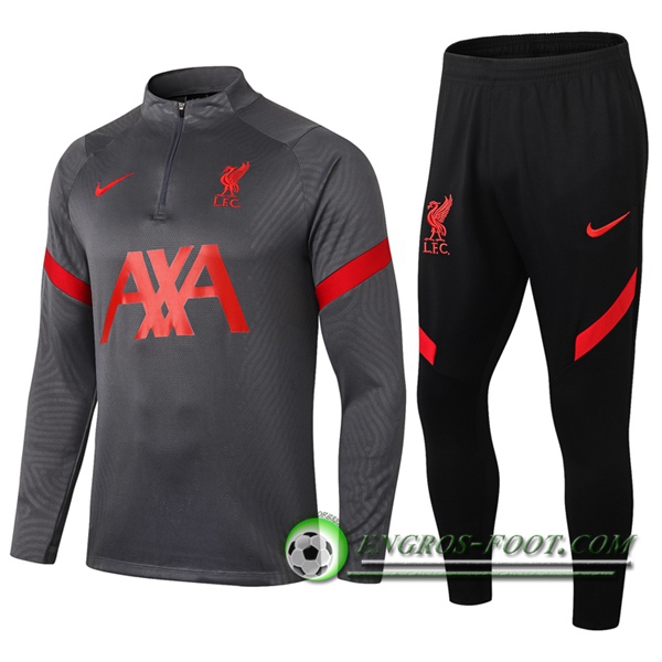 Ensemble Survetement de Foot FC Liverpool Gris 2020/2021