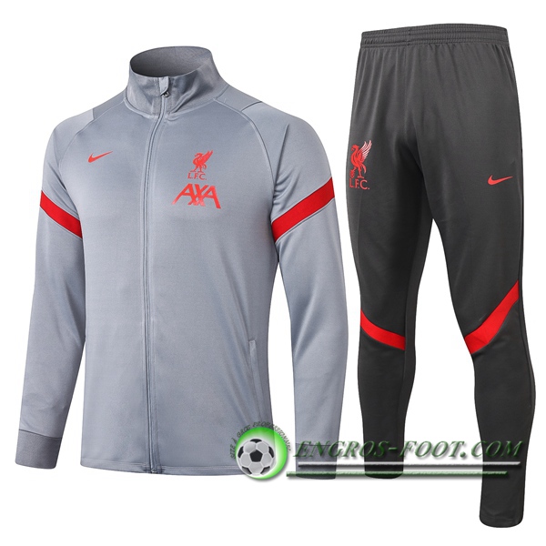 Ensemble Survetement de Foot - Veste FC Liverpool Gris 2020/2021