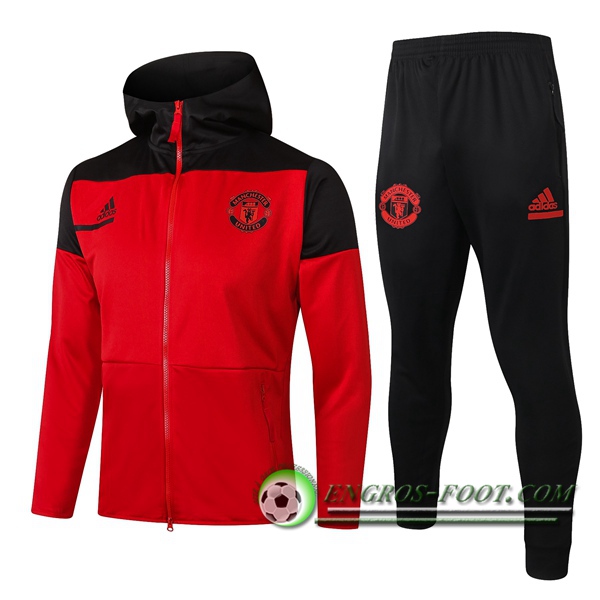 Veste A Capuche Survetement Foot Manchester United Rouge 2020/2021