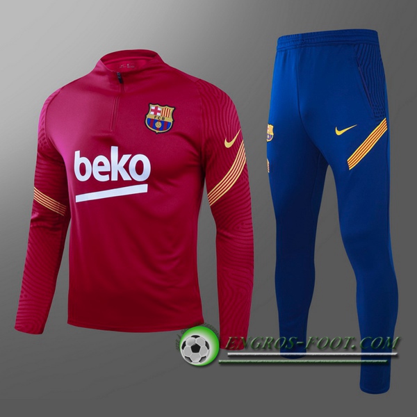 Engros-foot: Nouveau Survetement Foot - Veste FC Barcelone Enfant Rouge 2020/2021 Thailande