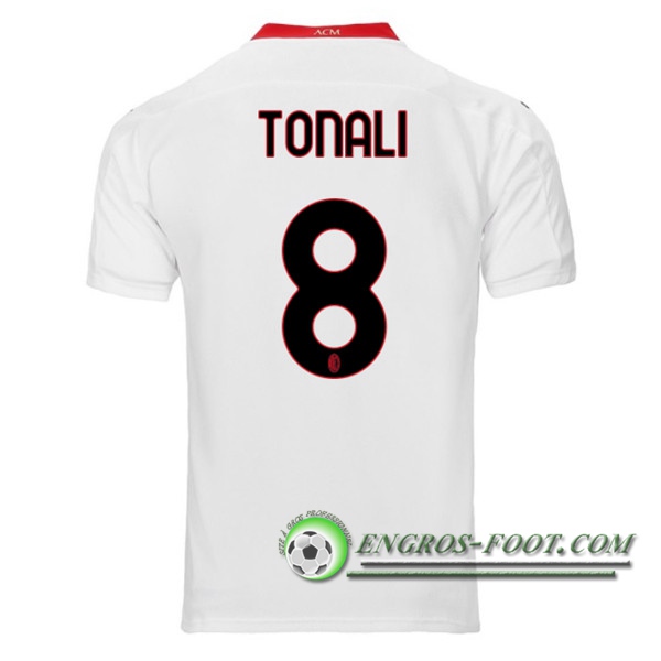 Engros-foot: Jeu Nouveaux Maillot de Foot Milan AC (TONALI 8) Exterieur 2020/2021 Thailande