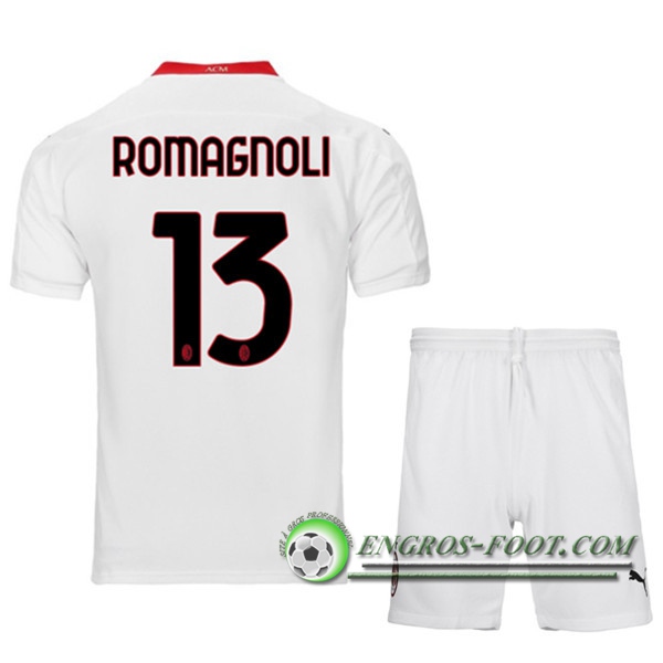 Engros-foot: Nouveau Maillot de Foot Milan AC (ROMAGNOLI 13) Enfants Exterieur 2020/2021 Thailande