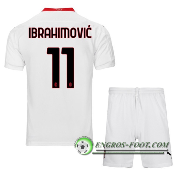 Engros-foot: Nouveau Maillot de Foot Milan AC (IBRAHIMOVIC 11) Enfants Exterieur 2020/2021 Thailande