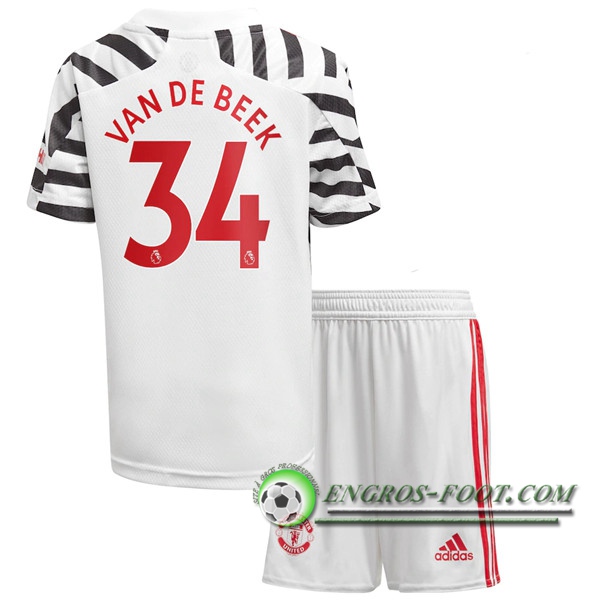 Engros-foot: Nouveau Maillot de Foot Manchester United (BVan De Beek 34) Enfants Third 2020/2021 Thailande