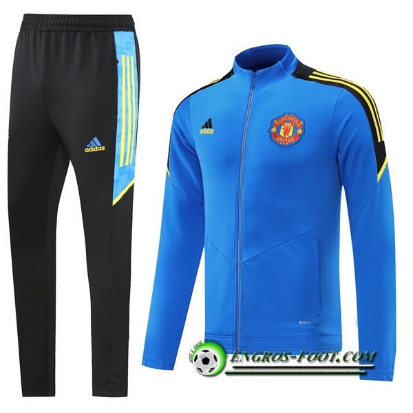 Ensemble Veste Survetement de Foot Manchester United Bleu 2022/2023