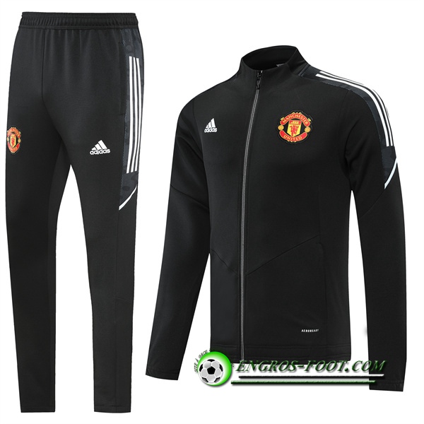 Ensemble Veste Survetement de Foot Manchester United Noir 2022/2023