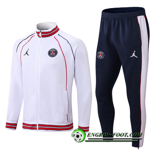 Ensemble Survetement de Foot - Chaqueta Jordan PSG Blanc 2022/2023