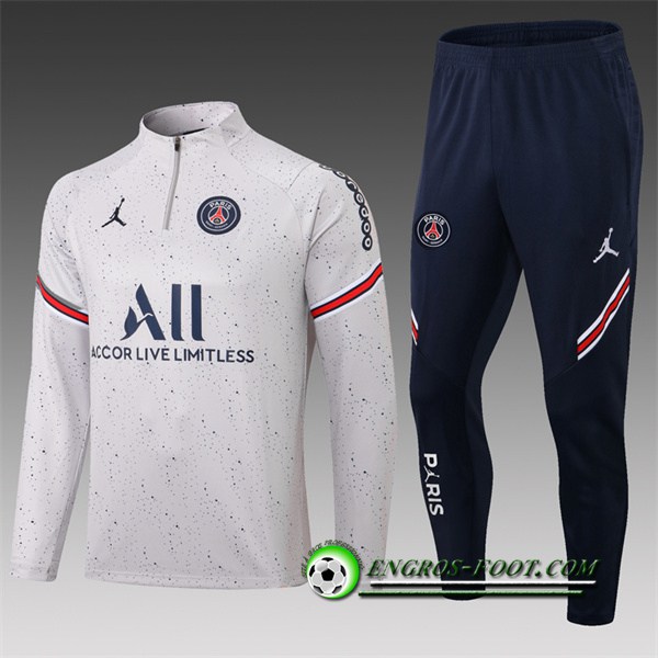 Ensemble Survetement de Foot Jordan PSG Enfant Gris 2022/2023