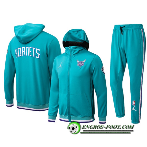 Ensemble Survetement de Foot Charlotte Hornets Bleu Clair 2022