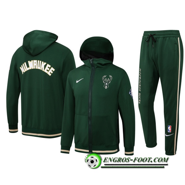 Ensemble Survetement de Foot Milwaukee Bucks Vert 2022