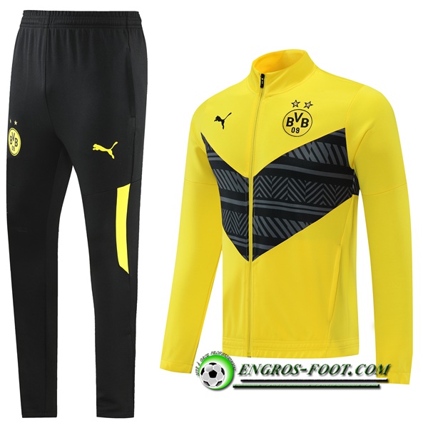 Ensemble Survetement de Foot - Veste Dortmund BVB Jaune 2022/2023