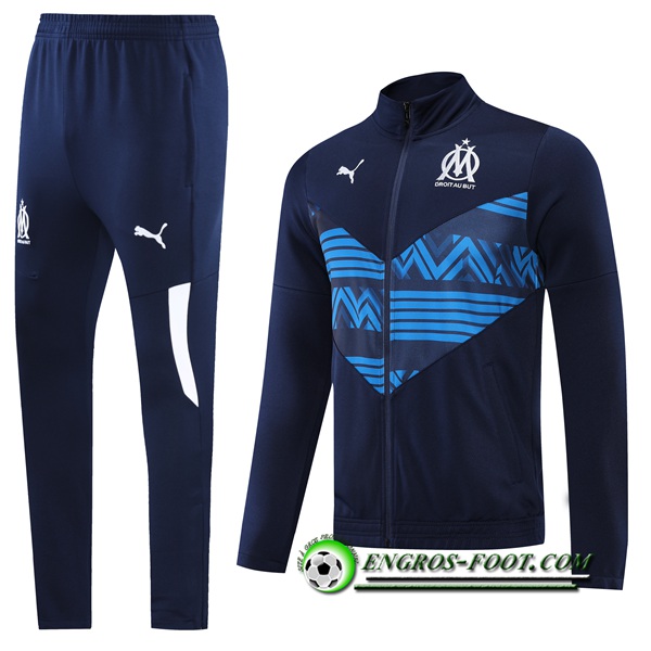 Ensemble Survetement de Foot - Veste Marseille OM Bleu Marin 2022/2023