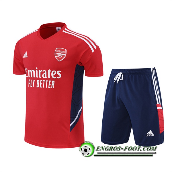 Ensemble Training T-Shirts +Shorts Arsenal Rouge 2022/2023