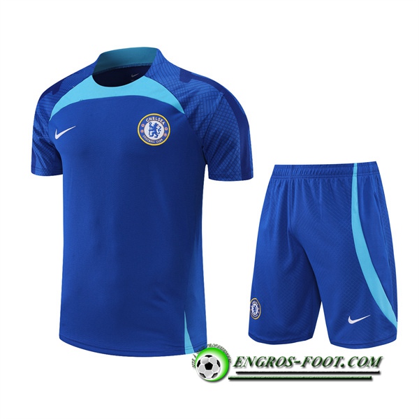 Ensemble Training T-Shirts +Shorts FC Chelsea Bleu 2022/2023