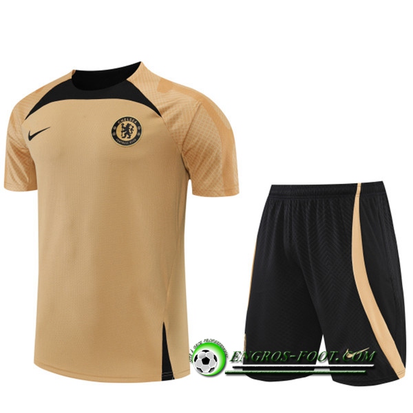 Ensemble Training T-Shirts +Shorts FC Chelsea Jaune 2022/2023